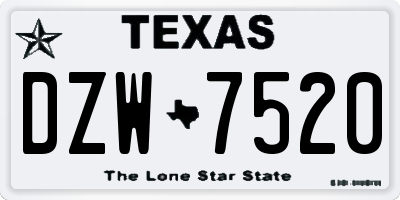 TX license plate DZW7520