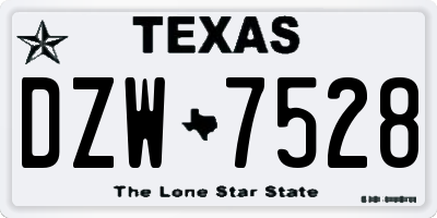 TX license plate DZW7528