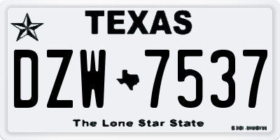 TX license plate DZW7537