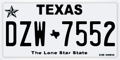 TX license plate DZW7552