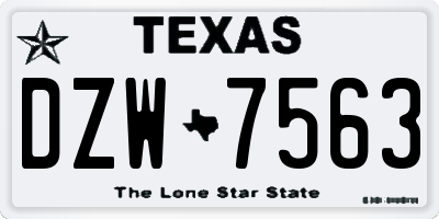 TX license plate DZW7563