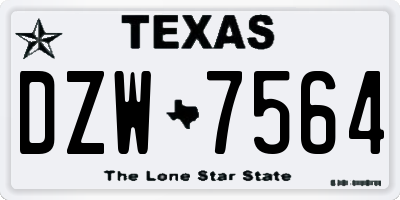 TX license plate DZW7564