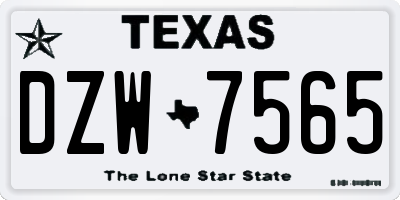 TX license plate DZW7565