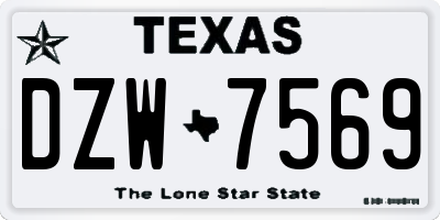 TX license plate DZW7569