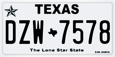 TX license plate DZW7578