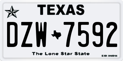 TX license plate DZW7592