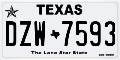 TX license plate DZW7593