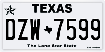 TX license plate DZW7599