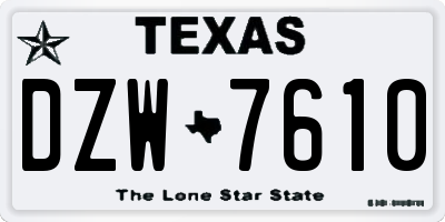 TX license plate DZW7610