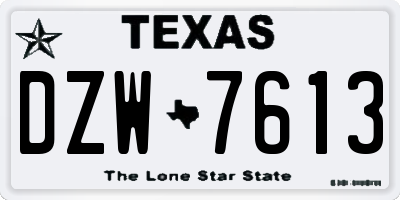 TX license plate DZW7613