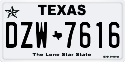 TX license plate DZW7616