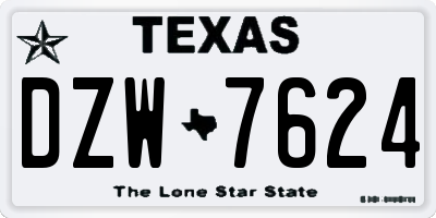 TX license plate DZW7624
