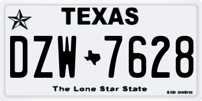 TX license plate DZW7628