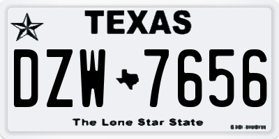TX license plate DZW7656