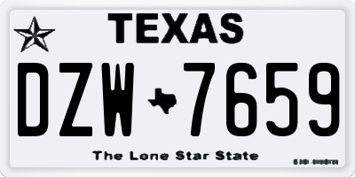 TX license plate DZW7659