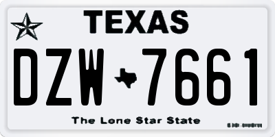 TX license plate DZW7661