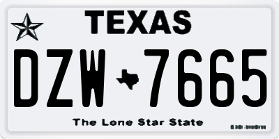 TX license plate DZW7665