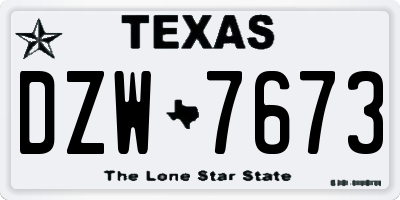 TX license plate DZW7673