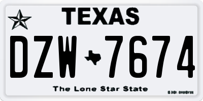 TX license plate DZW7674