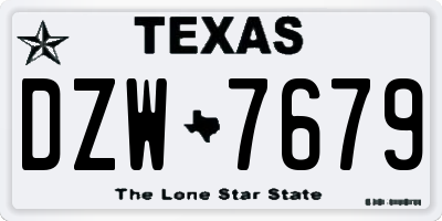 TX license plate DZW7679