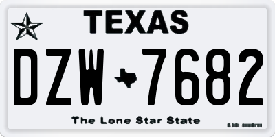 TX license plate DZW7682