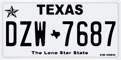 TX license plate DZW7687