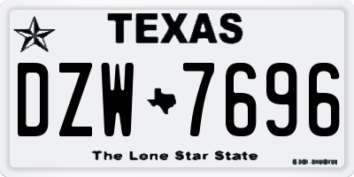 TX license plate DZW7696