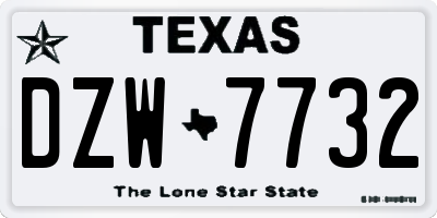 TX license plate DZW7732