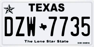 TX license plate DZW7735