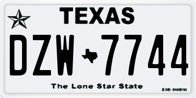 TX license plate DZW7744