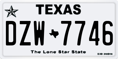 TX license plate DZW7746
