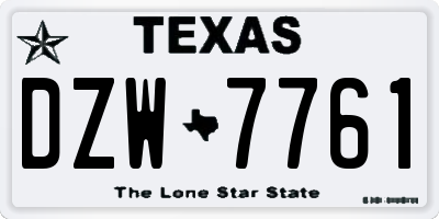 TX license plate DZW7761