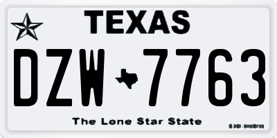 TX license plate DZW7763