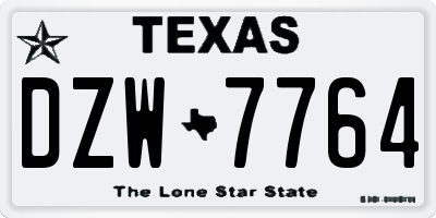 TX license plate DZW7764