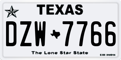 TX license plate DZW7766