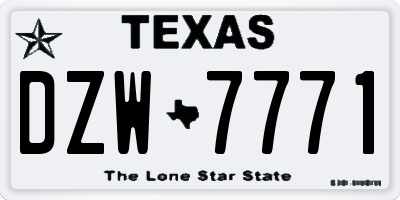 TX license plate DZW7771
