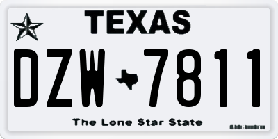 TX license plate DZW7811
