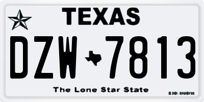 TX license plate DZW7813