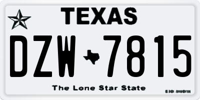 TX license plate DZW7815