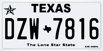 TX license plate DZW7816