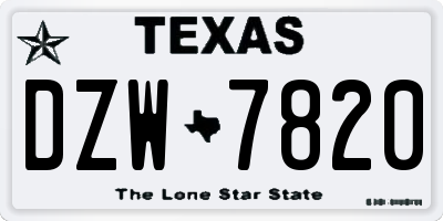 TX license plate DZW7820
