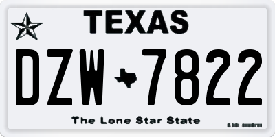 TX license plate DZW7822