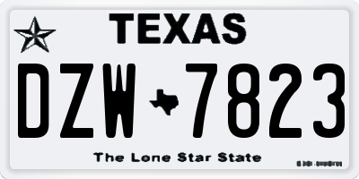 TX license plate DZW7823