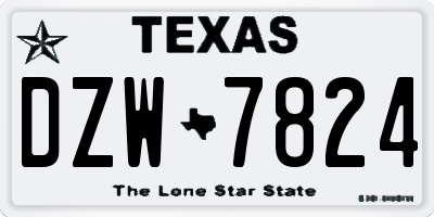 TX license plate DZW7824