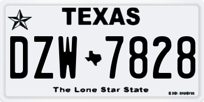 TX license plate DZW7828