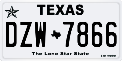 TX license plate DZW7866