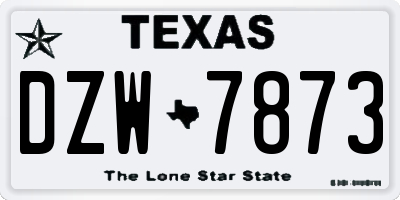 TX license plate DZW7873