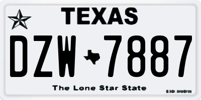 TX license plate DZW7887