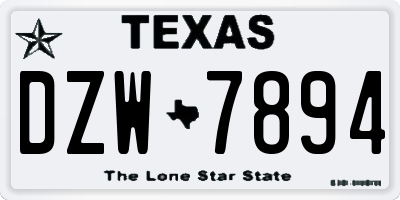 TX license plate DZW7894