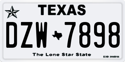 TX license plate DZW7898